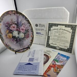 Lena Liu Floral Cameos Glory Plate Bradford‎ Exchange Decorative Art 1997